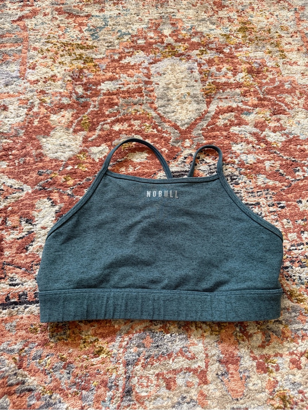 NOBULL Heathered Teal High-Neck Sports Bra